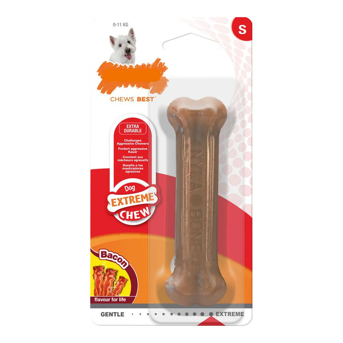 Giocattolo da mordere per cani Nylabone Dura Chew Bacon Taglia S Nylon