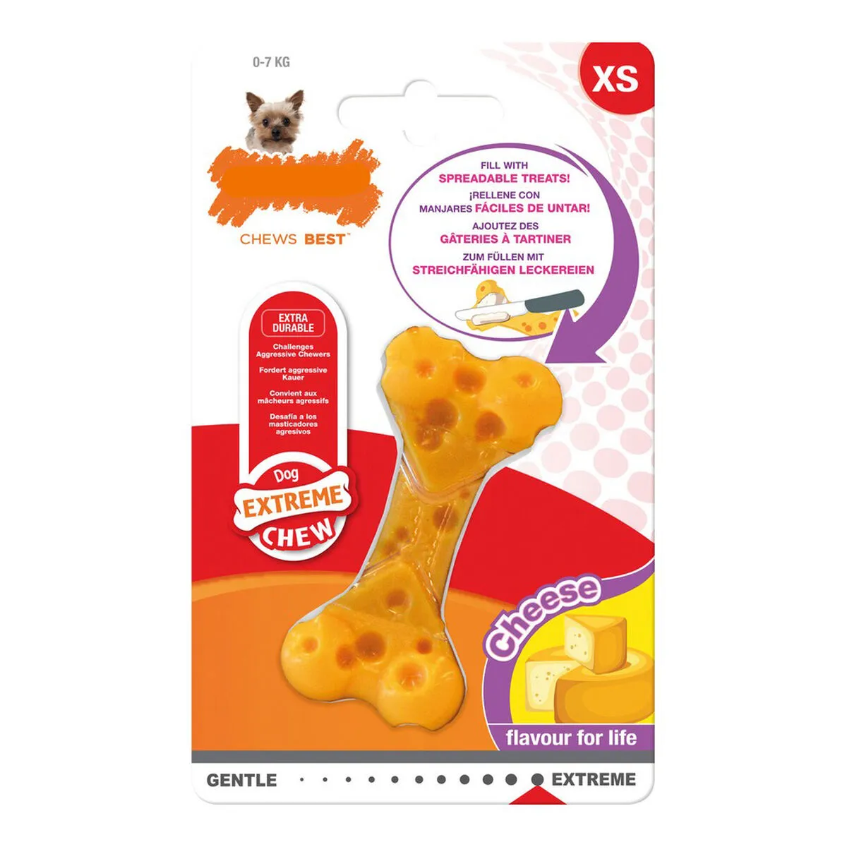 Giocattolo da mordere per cani Nylabone Dura Chew Formaggio Nylon Taglia XS