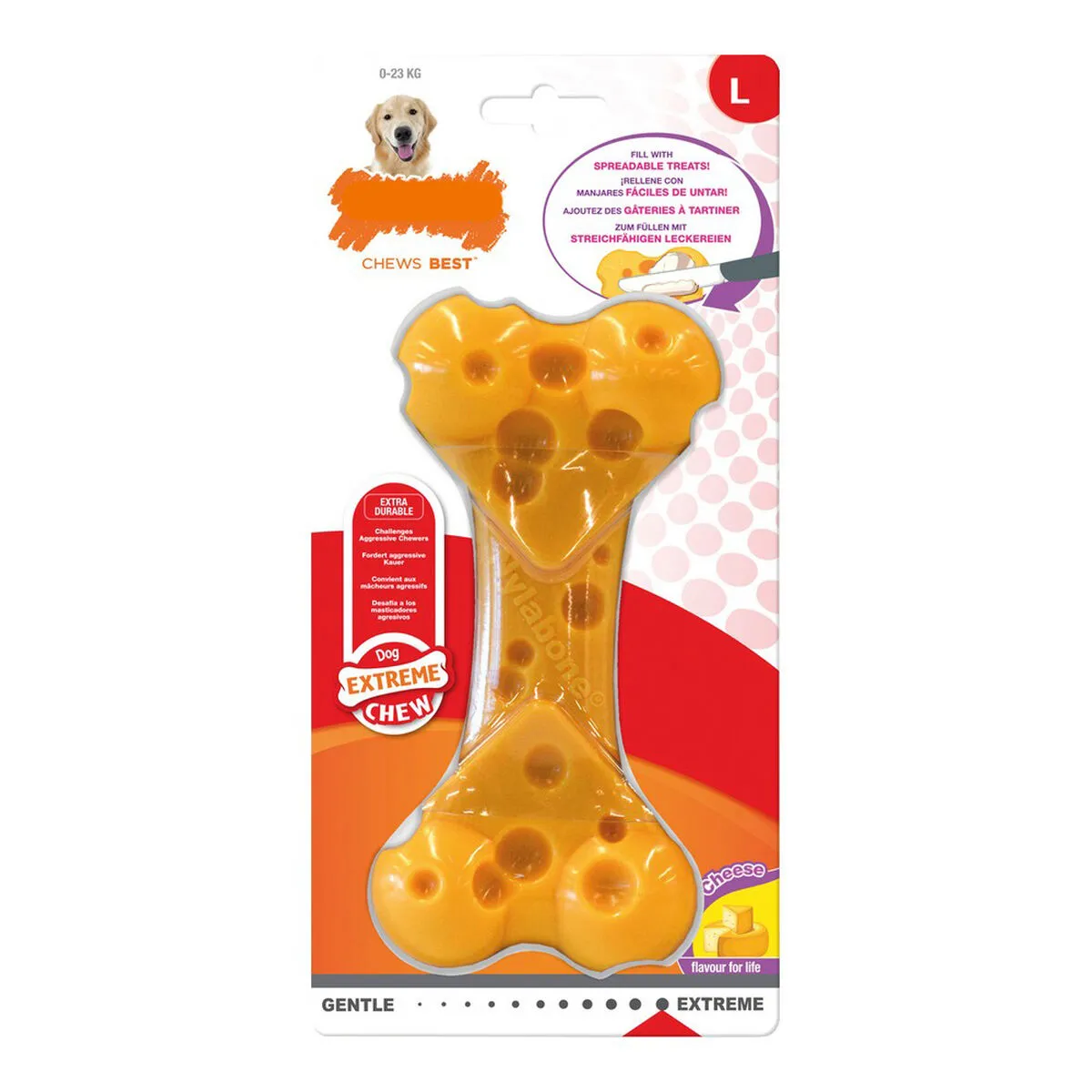 Giocattolo da mordere per cani Nylabone Dura Chew Formaggio Taglia L Nylon