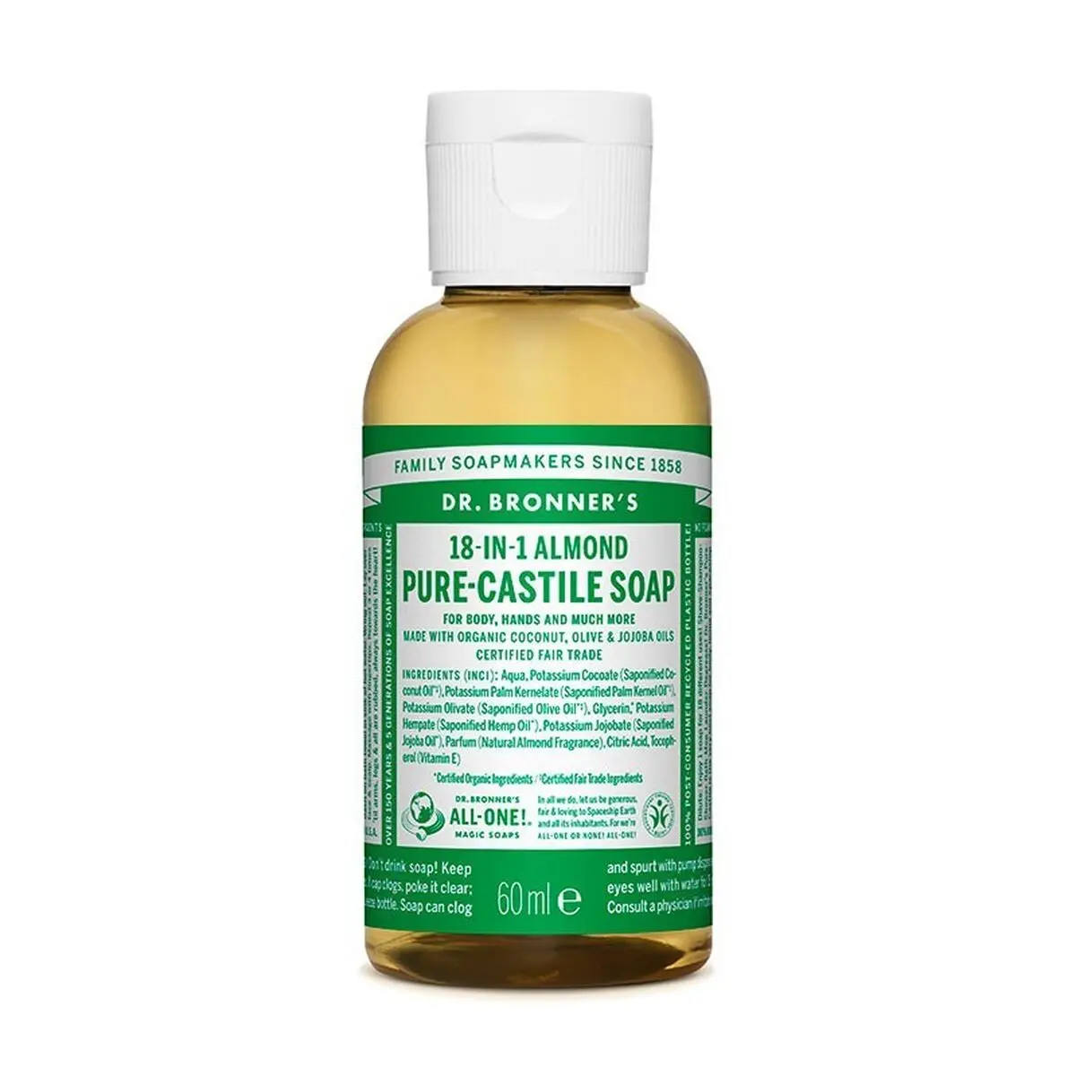 Sapone Liquido Dr Bronner's 60 ml Mandorle