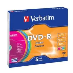 DVD-R 4.7GB 16X COLOR SLIM 5.PZ   S