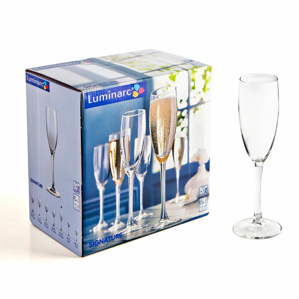 Calice da champagne Luminarc Signature Trasparente Vetro 6 Unità (17 CL)