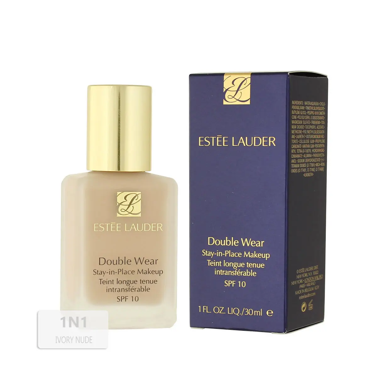 Base per Trucco Fluida Estee Lauder Double Wear Stay-in-Place Nº 1N1 Ivory Nude Spf 10 30 ml