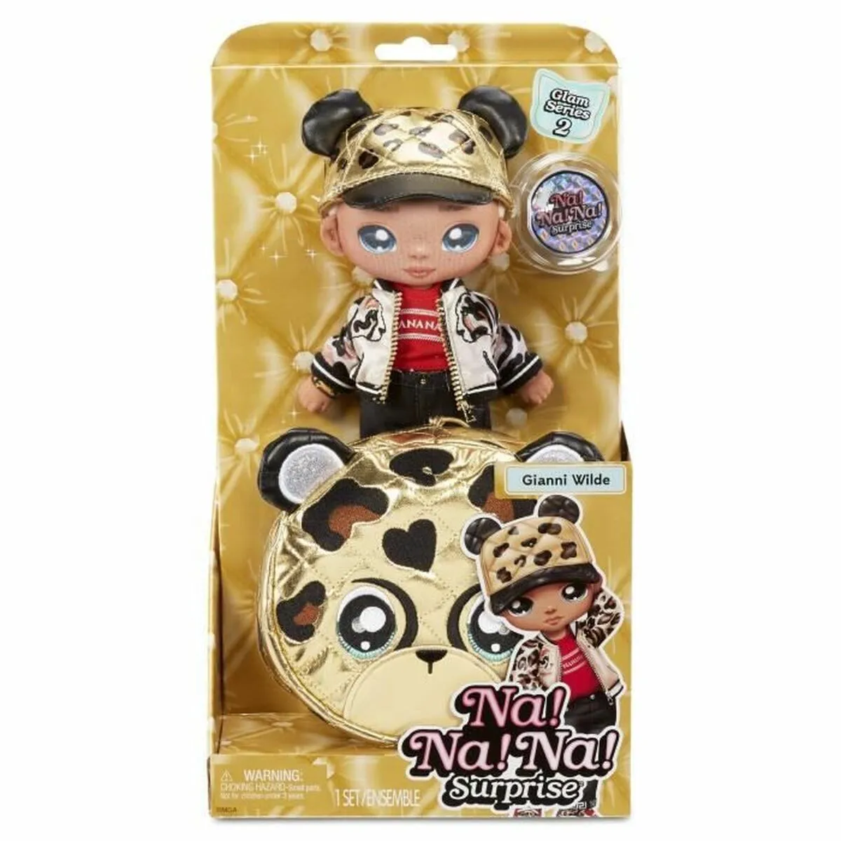 Bambola 2-in-1 Fashion Doll and Purse Glam Series 2- Gianni Wilde (Cheetah Boy) (19 cm)