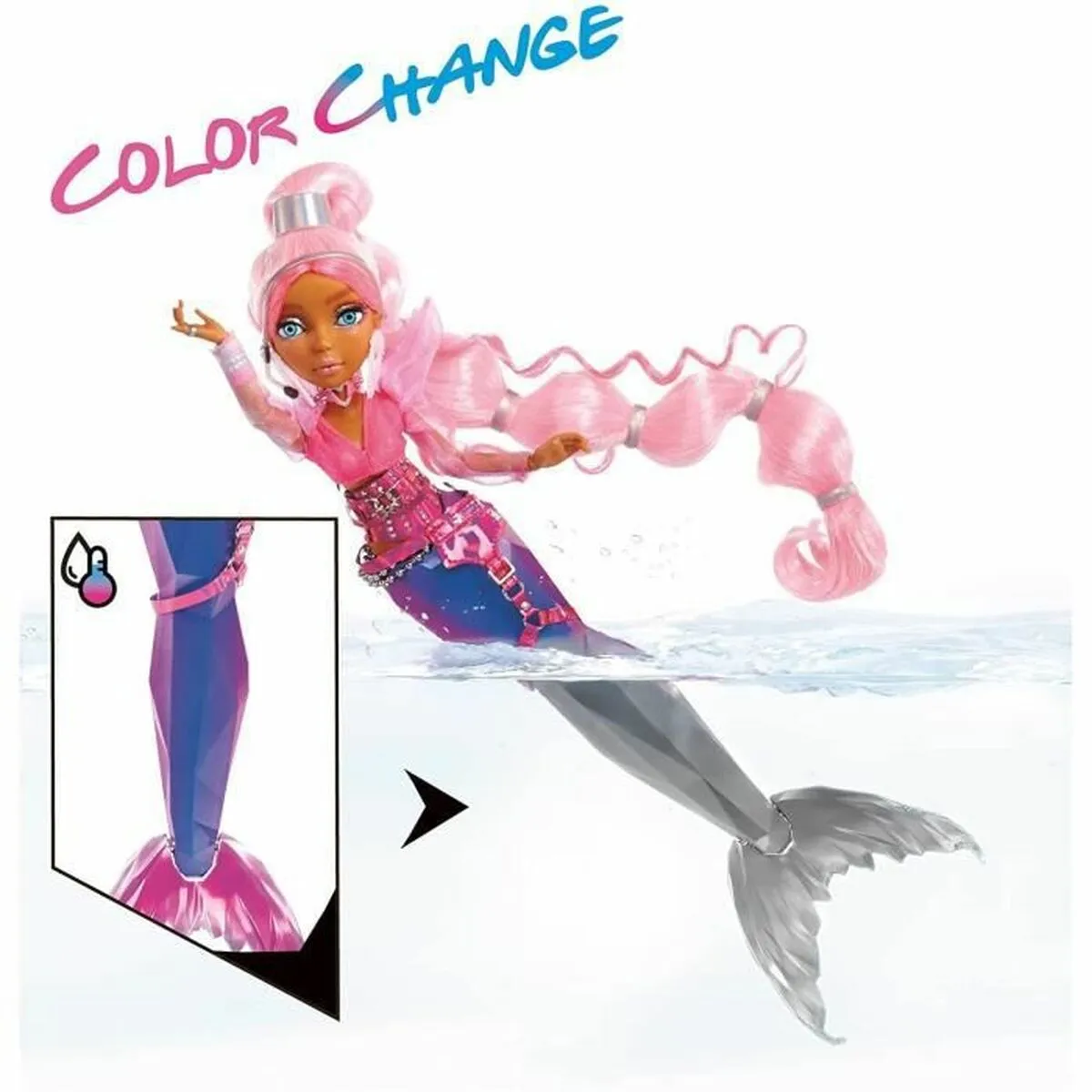 Bambola Mermaze Mermaidz 34 cm Sirena Cambia colore