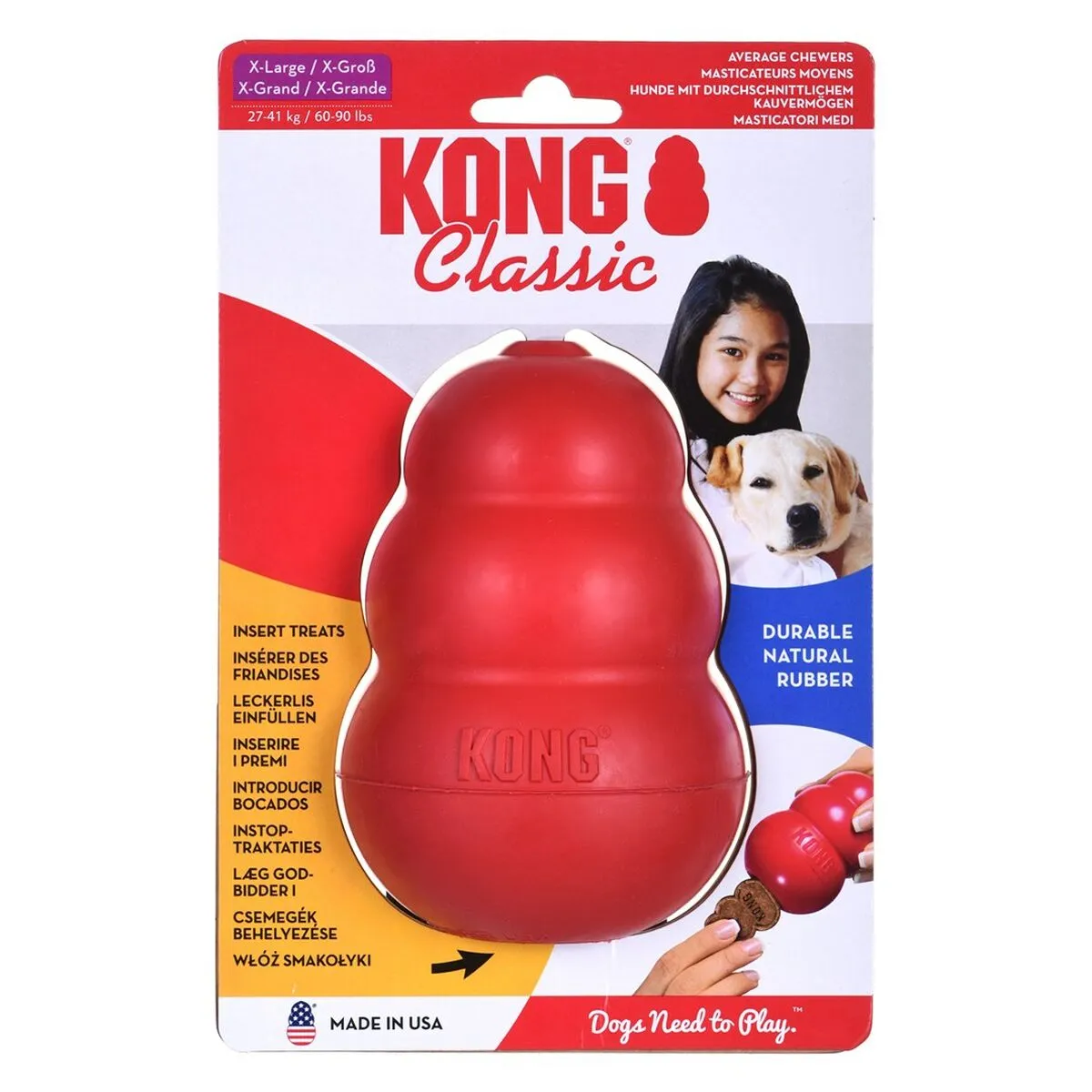 Giocattoli per cani Kong Classic Rosso Gomma Caucciù