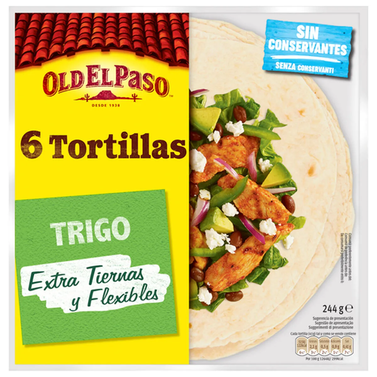 Tortillas di grano Old El Paso 6 Unità