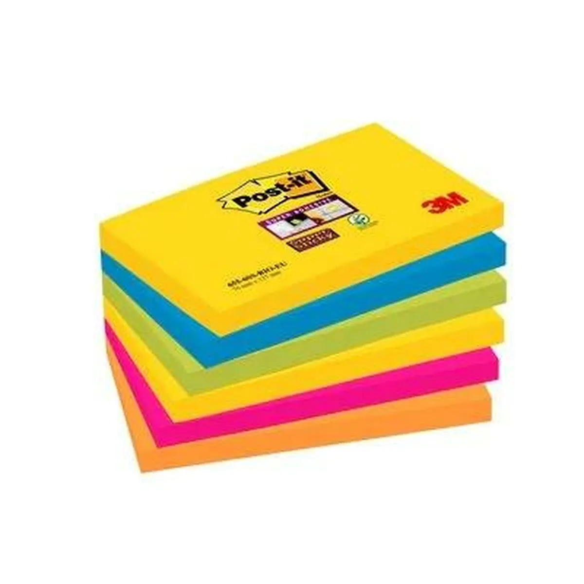 Note Adesive Post-it  SUPER STICKY 7,6 X 12,7 cm Multicolore (76 x 127 mm) (6 Unità)