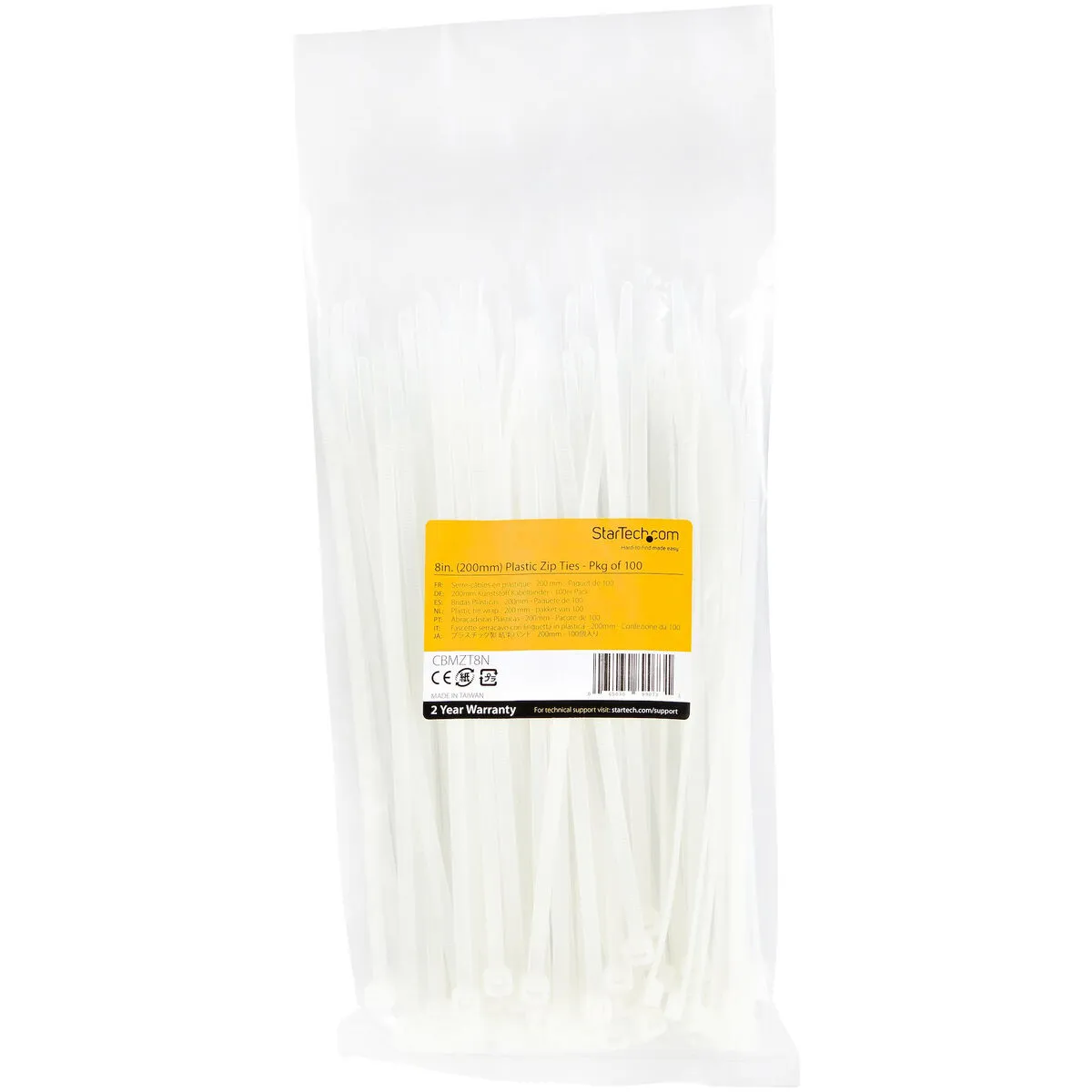 Fascette in Nylon Startech CBMZT8N Bianco (100 Unità)