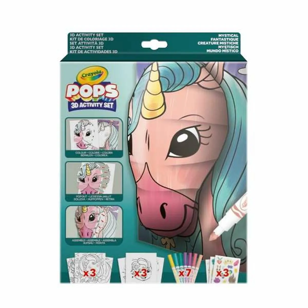 Gioco Fai-da-te Crayola 3D Color Pops Unicorno