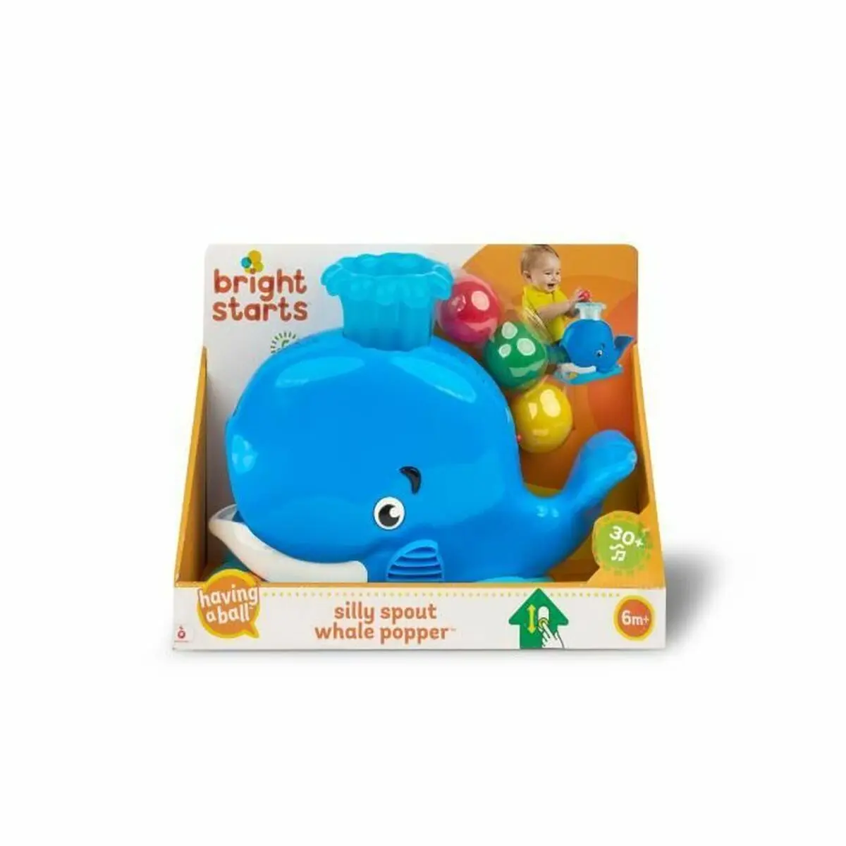 Giocattolo Musicale Bright Starts Silly Spout Whale Ball Popper