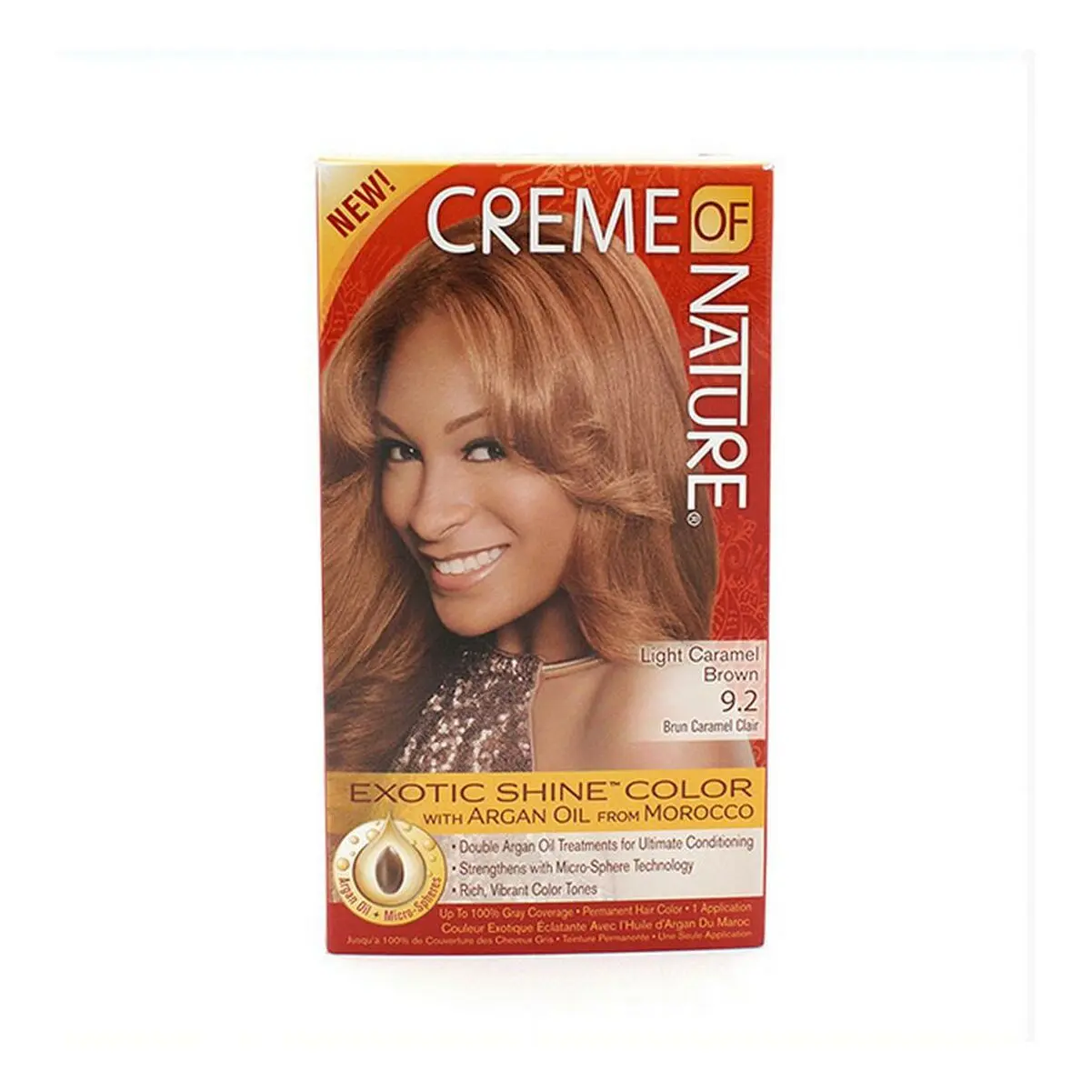 Tintura Permanente Argan Color Creme Of Nature Light Caramel Brown 9.2