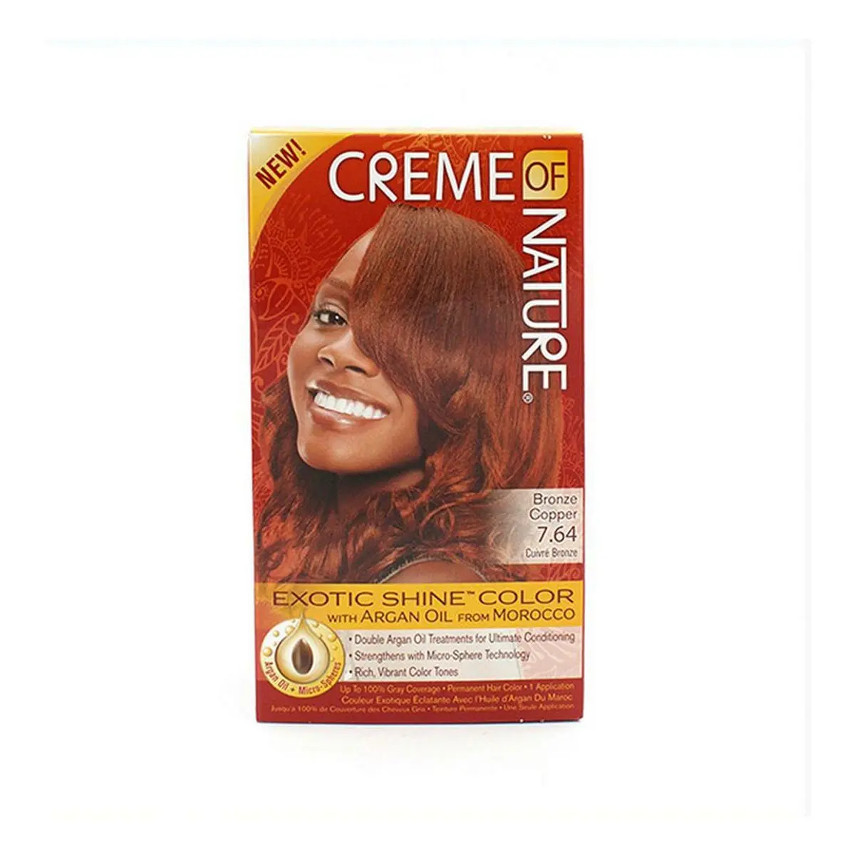 Tintura Permanente Argan Color Creme Of Nature Bronze Copper 7.64