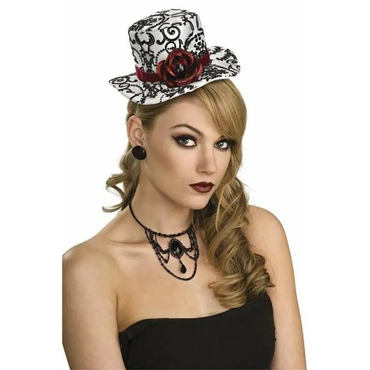 Cappello Rubies Nero Mini Bianco Rose