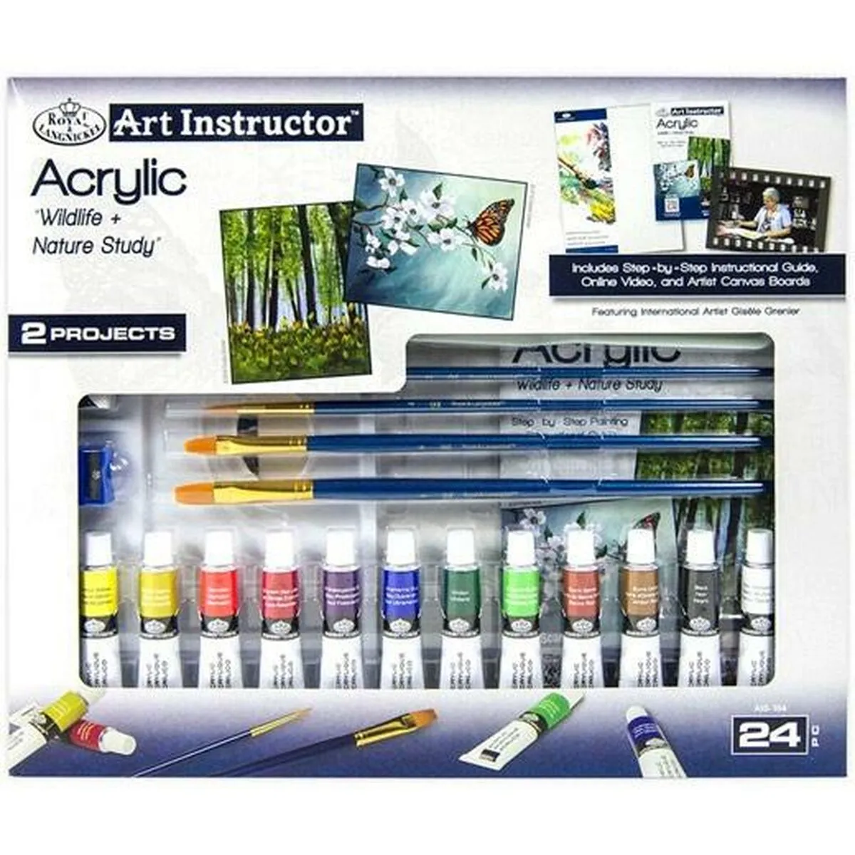 Set di colori acrilici Royal & Langnickel Art Instructor 24 Pezzi Multicolore