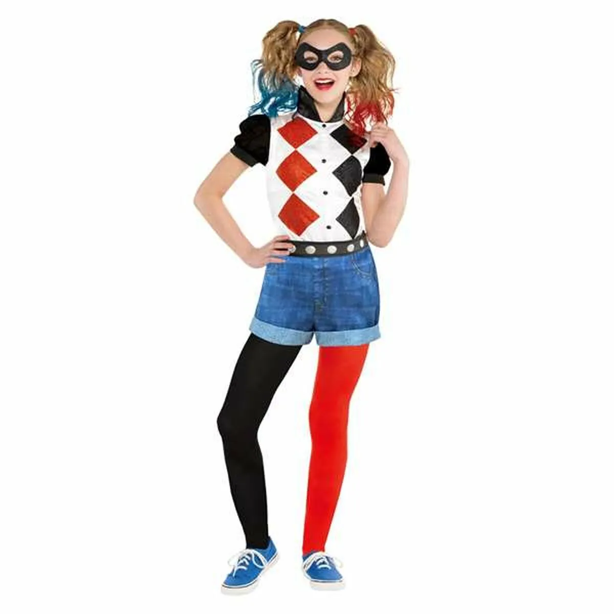 Costume per Bambini Harley Quinn 8-10 Anni 4 Pezzi