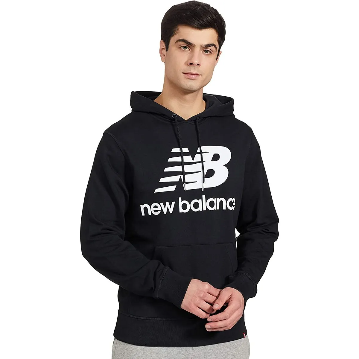 Felpa con Cappuccio Uomo  ESSE ST LOGO POHO New Balance MT03558 Nero