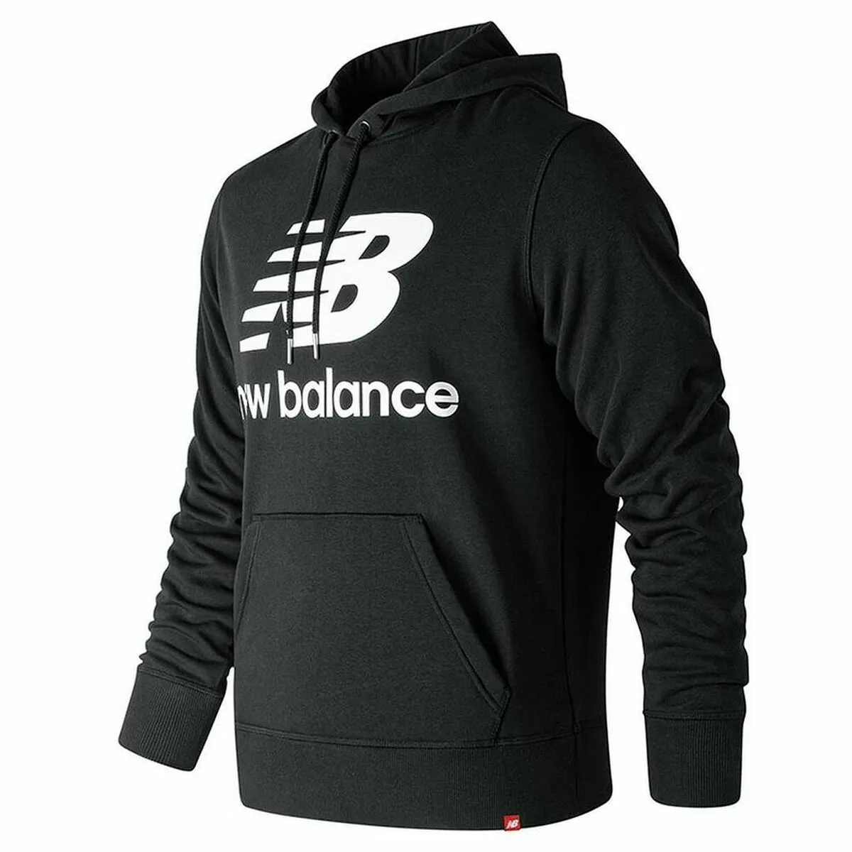 Felpa con Cappuccio Uomo New Balance Essentials Nero