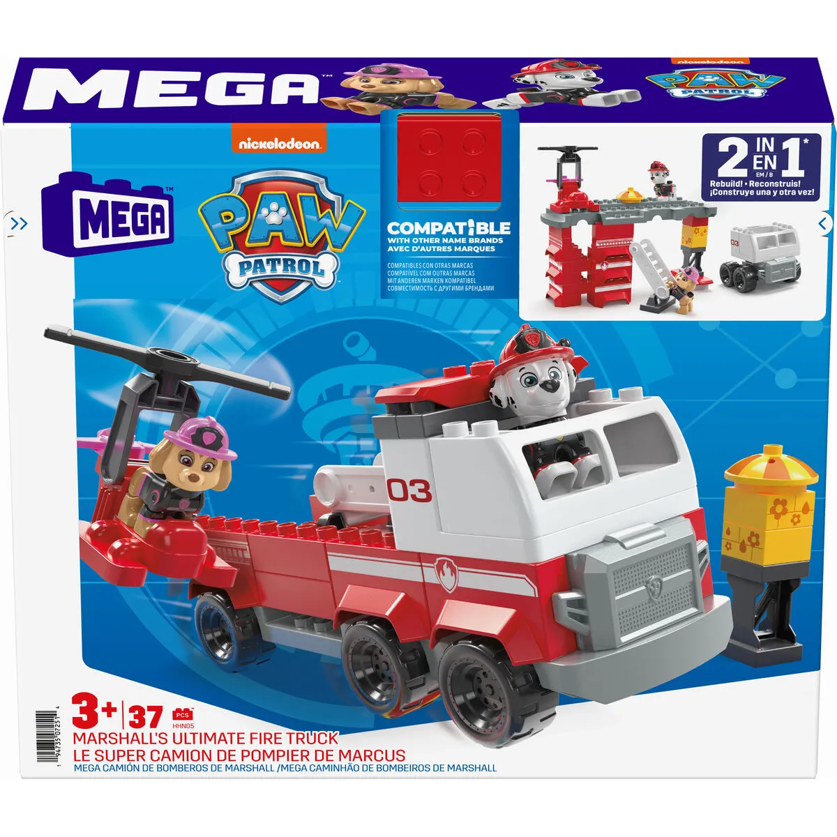 Playset Megablocks Paw Patrol Camion dei Pompieri + 3 anni 37 Pezzi