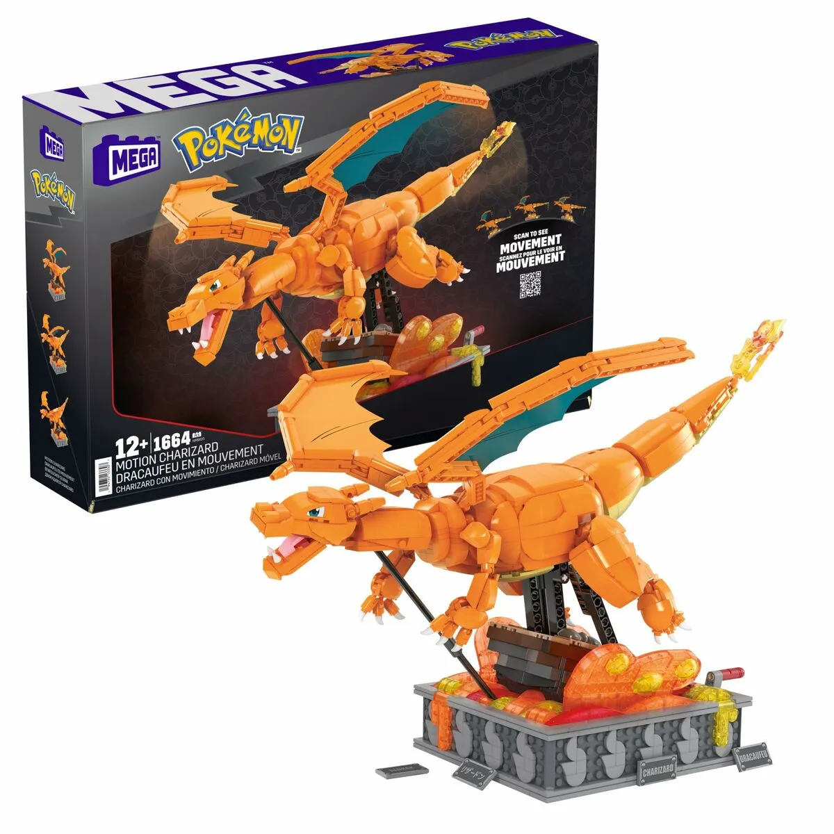 Kit di costruzione Pokémon Mega Construx -  Motion Charizard 1664 Pezzi