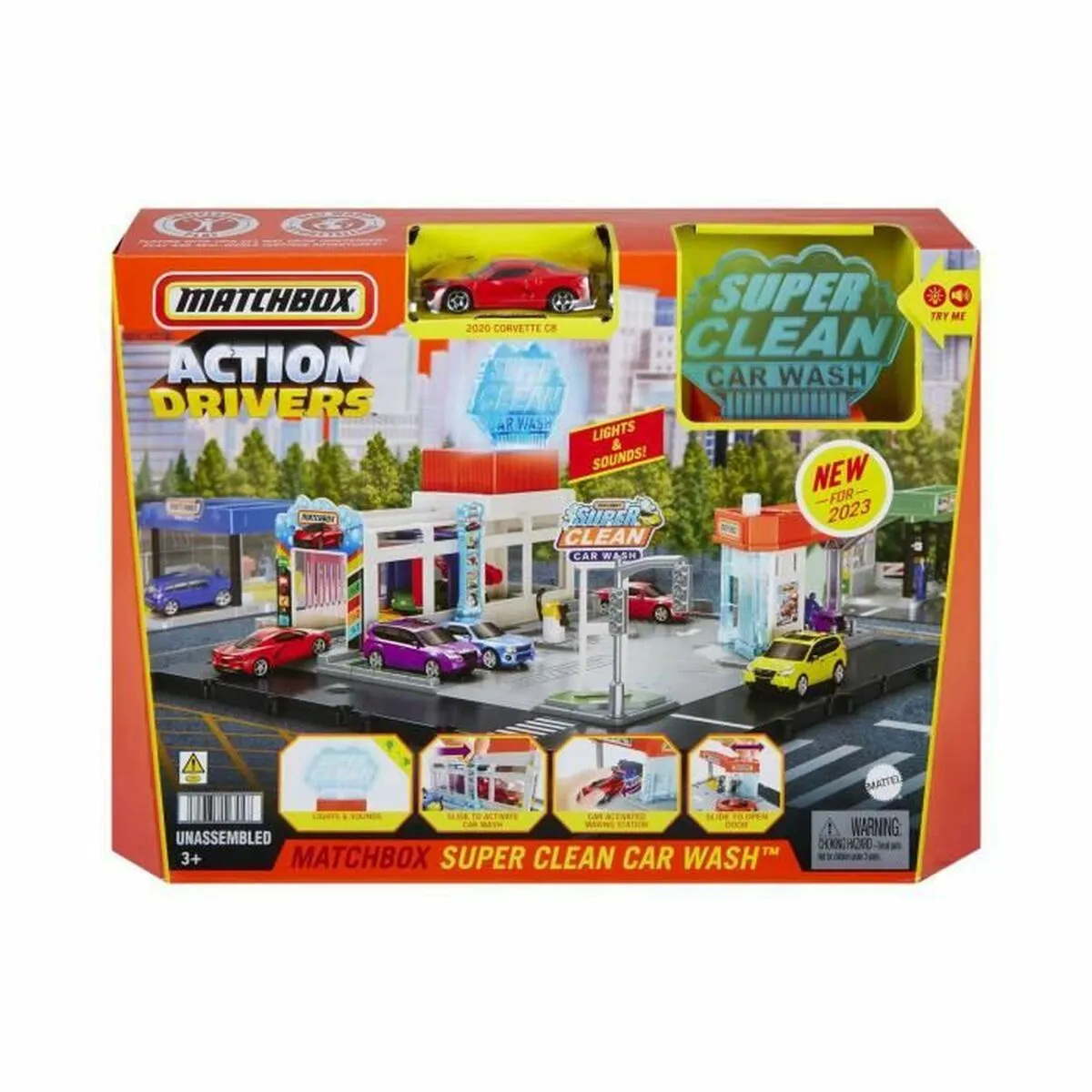 Playset di Veicoli Matchbox Action Drivers Super Clean Car Wash