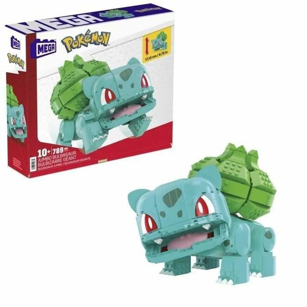 Kit di costruzione Pokémon Mega Construx - Jumbo Bulbasaur 789 Pezzi