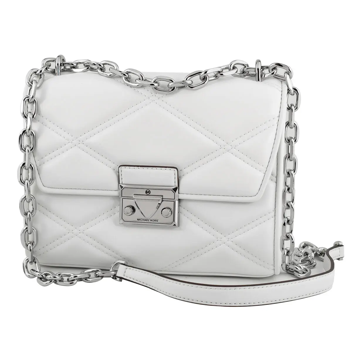 Borsa Donna Michael Kors Serena Bianco 22 x 16 x 9 cm