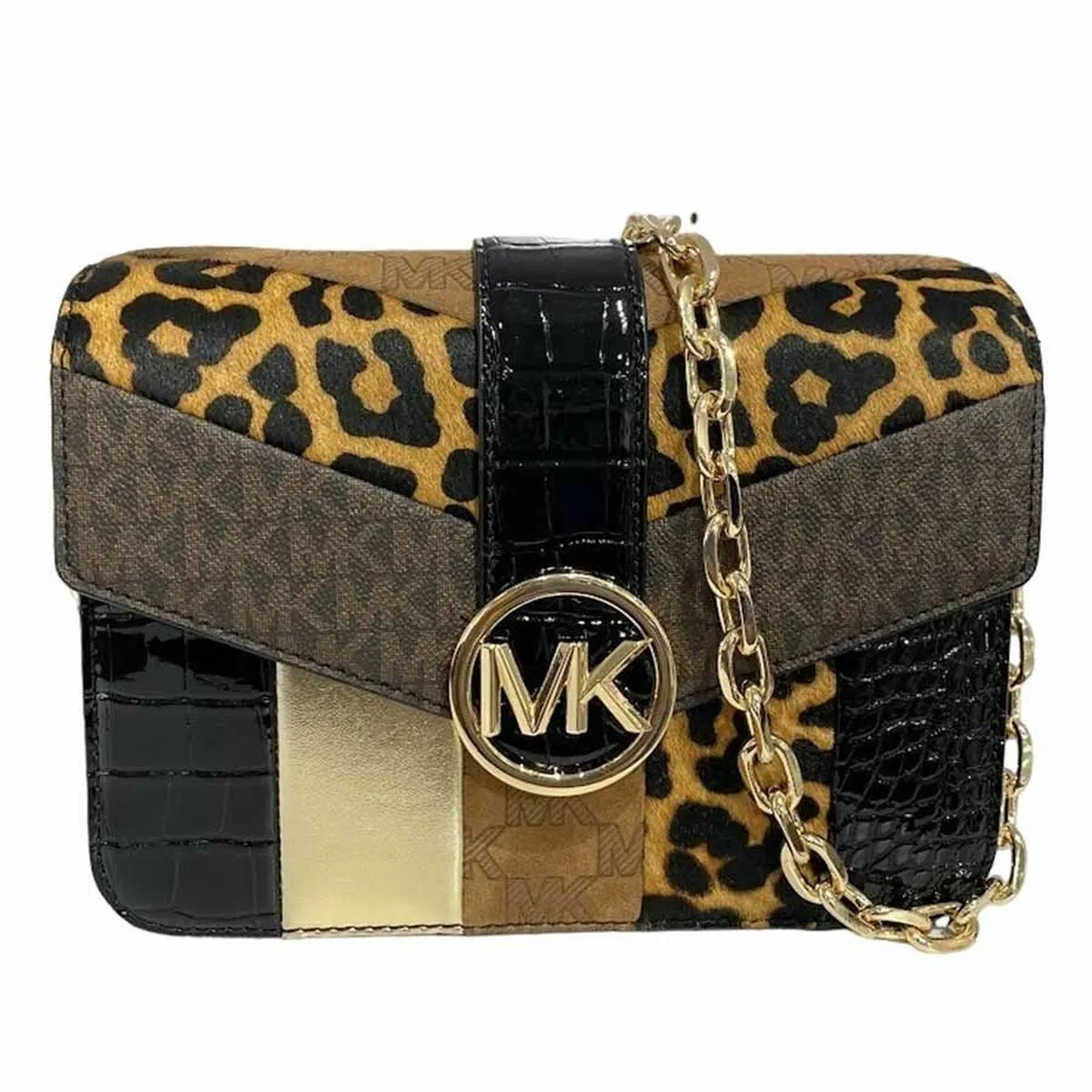 Borsa Donna Michael Kors 35F2GNML2Y-BLACK-MULTI Marrone 23 x 17 x 5 cm