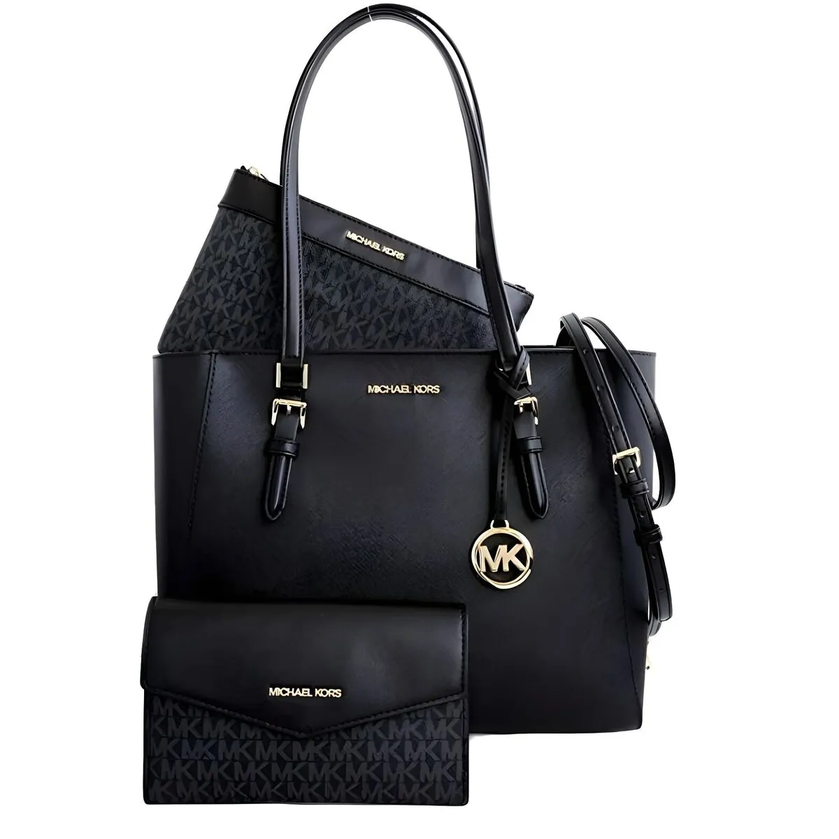 Borsa Donna Michael Kors Charlotte Nero 34 x 27 x 11 cm