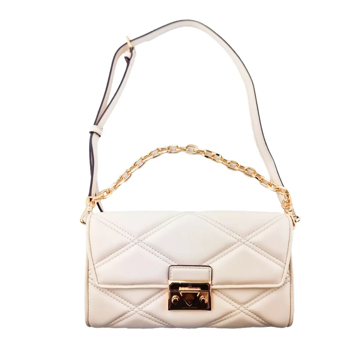 Borsa Donna Michael Kors Serena Beige 25 x 15 x 4 cm