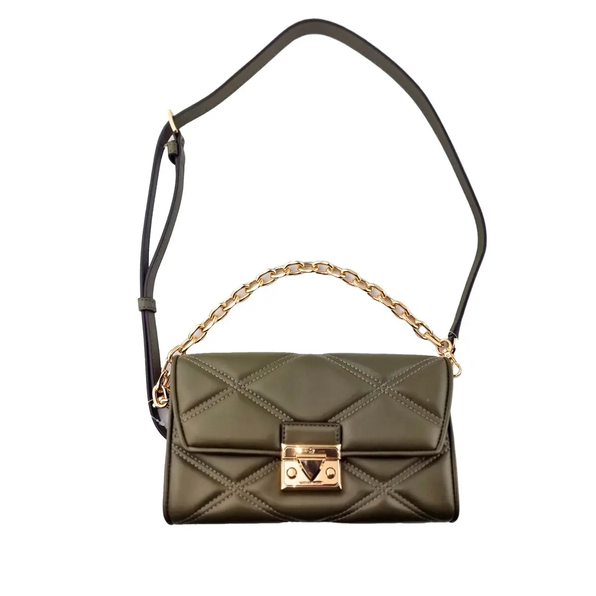 Borsa Donna Michael Kors Serena Verde 25 x 15 x 4 cm