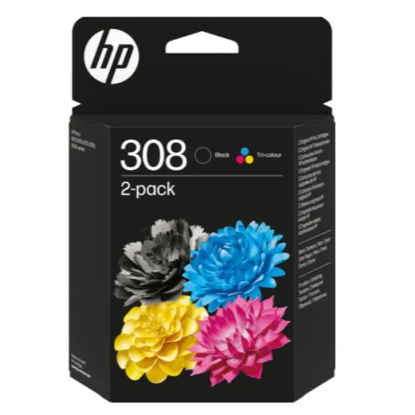 HP 308 BLACK/TRI-COLOR INK BLISTER