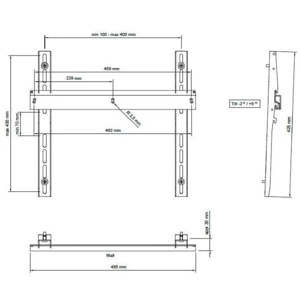 WS32-52L  WALL MOUNT 32 - 52  LAND