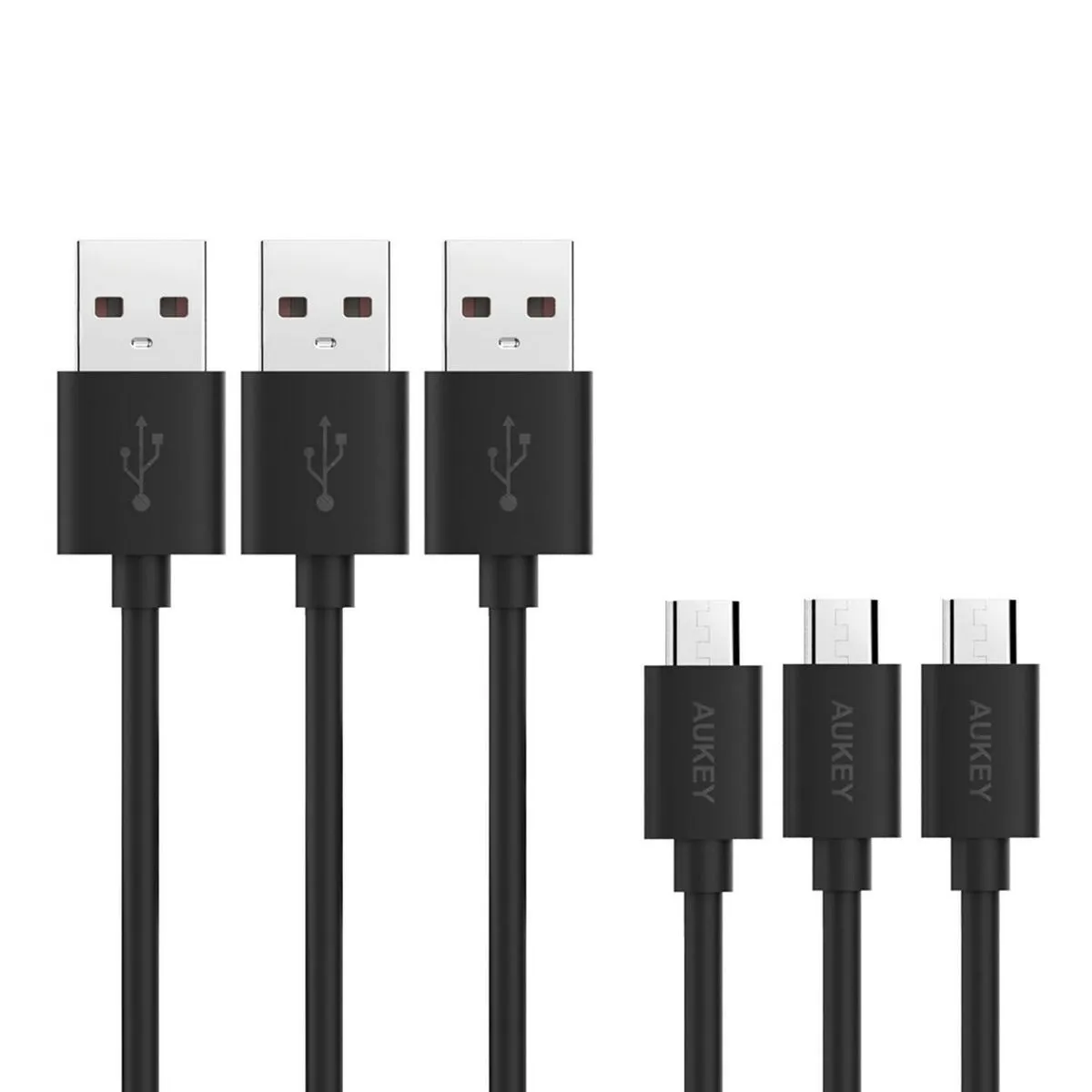 Cavo USB A con USB C Aukey CB-D10 BLACK 3 Unità Nero 1,2 m