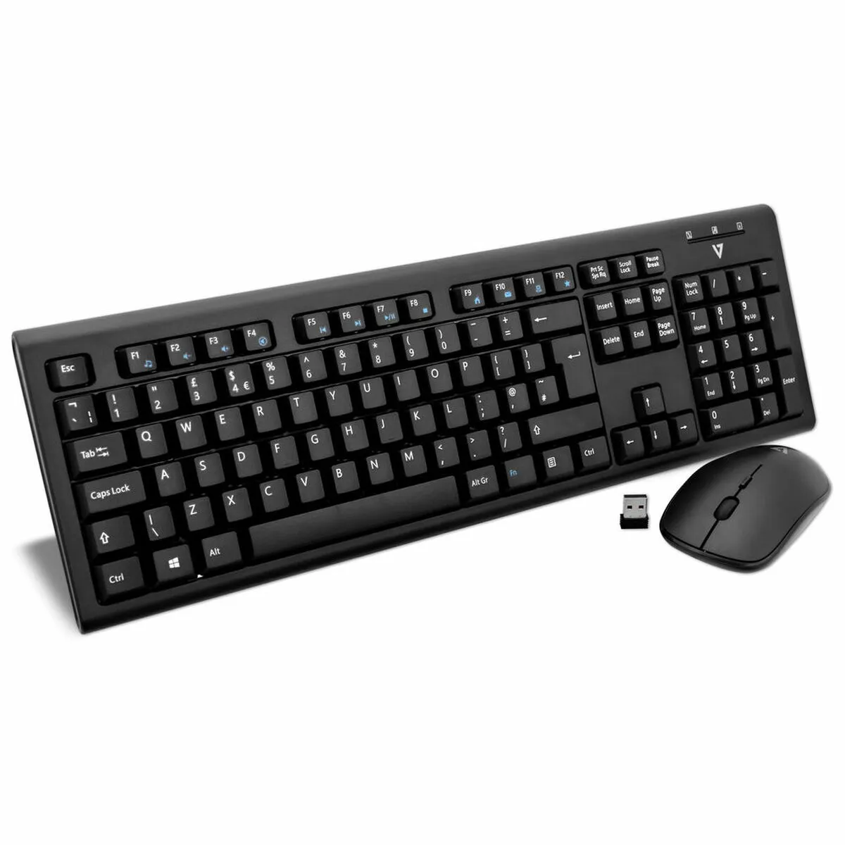 Tastiera e Mouse V7 CKW200UK Nero Inglese QWERTY