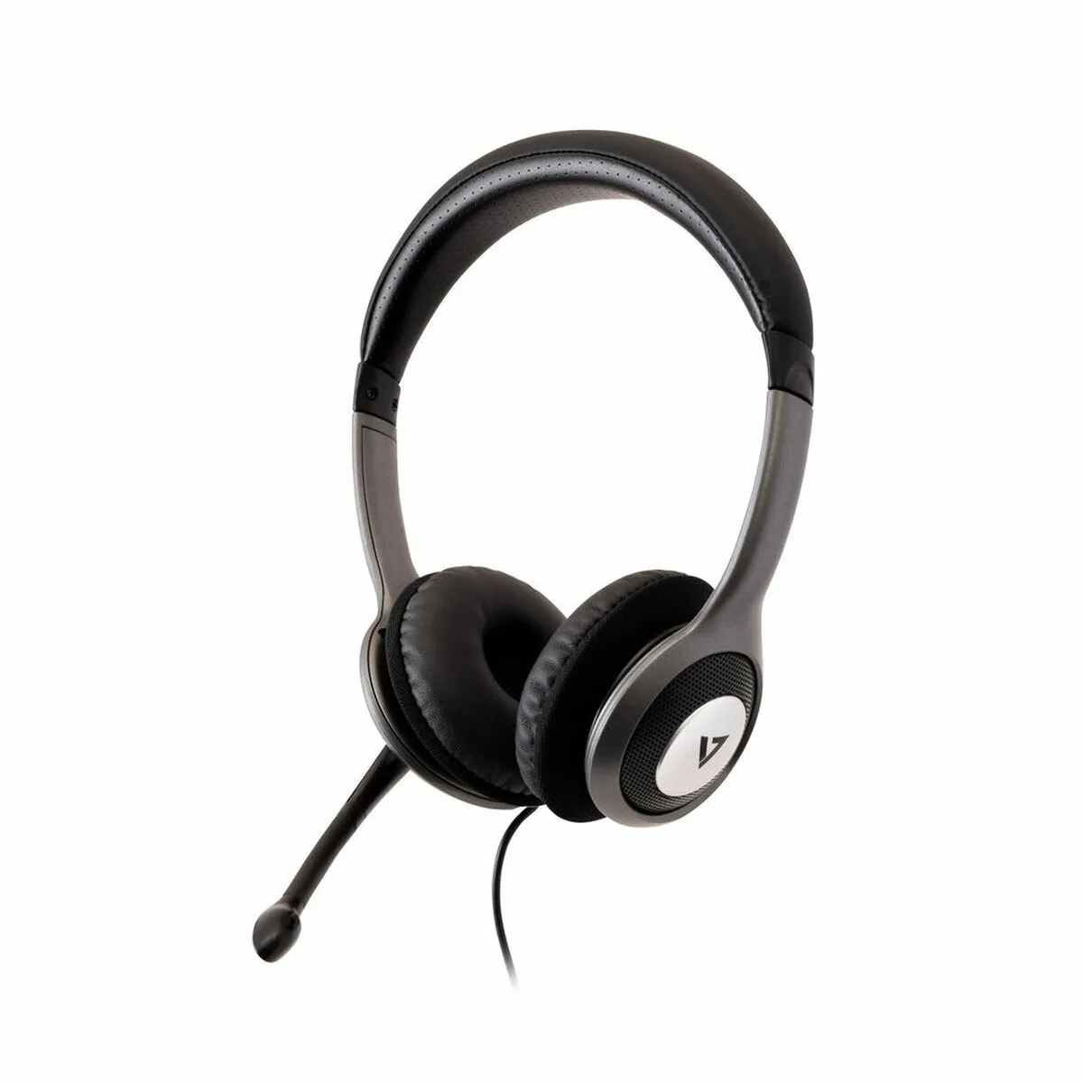 Auricolari con Microfono V7 HU521 Nero Argentato