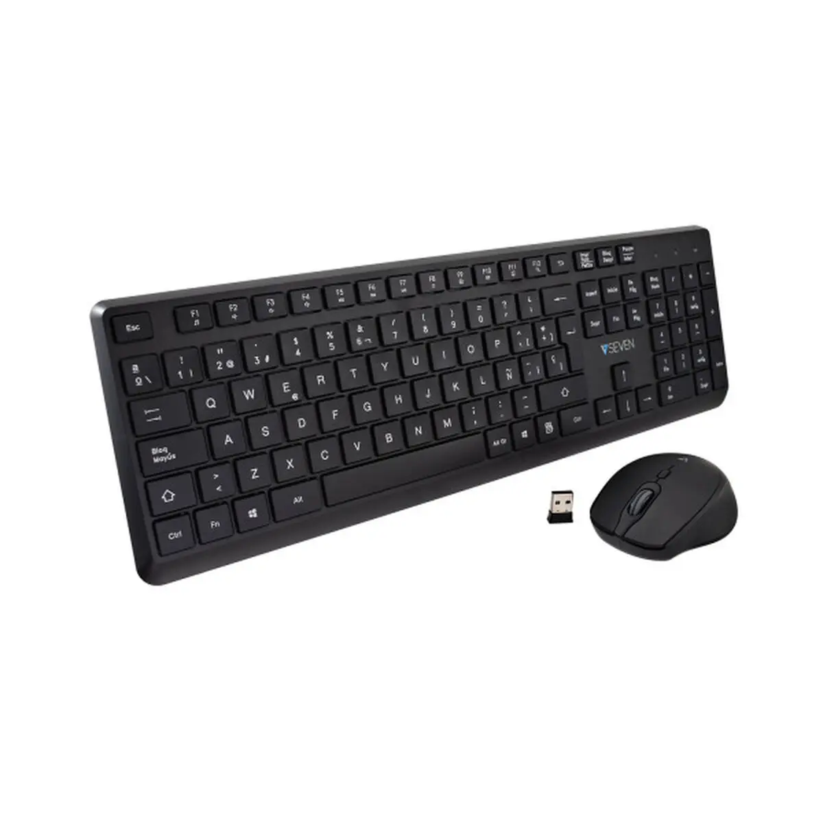 Tastiera e Mouse V7 CKW350ES Nero Qwerty in Spagnolo