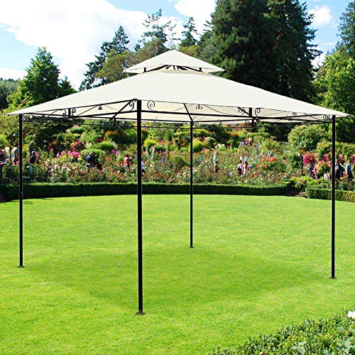 Gazebo Da Giardino 3x3 Metri Struttura Metallo Telo Antipioggia Bianco Waterprof (1)