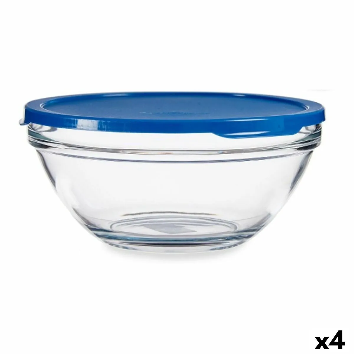 Porta Pranzo Rotondo con Coperchio Chefs Azzurro 2,5 L 23,7 x 10,1 x 23,7 cm (4 Unità)