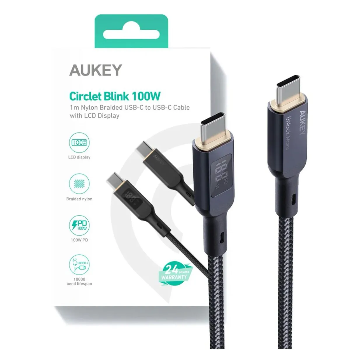 Cavo USB-C Aukey CB-MCC102 Nero 1,8 m