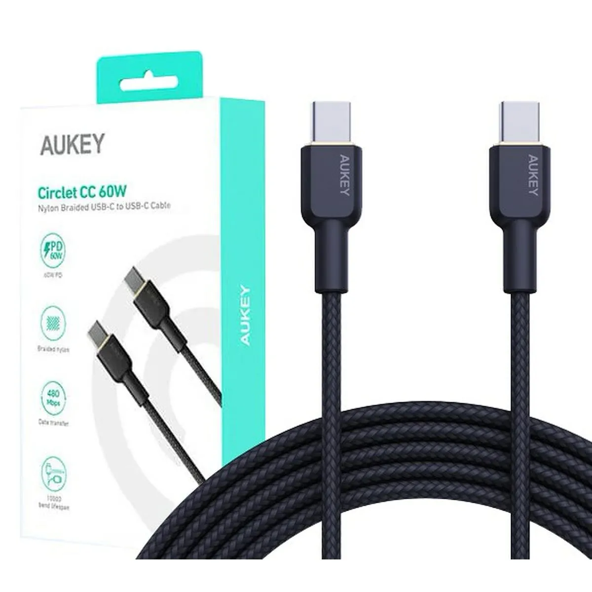 Cavo USB-C Aukey CB-NCC1 Nero 1 m