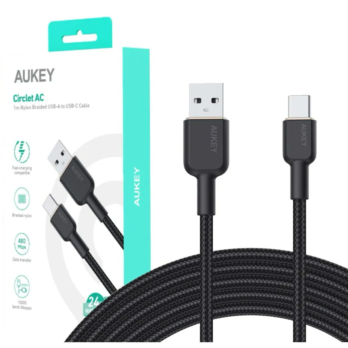 Cavo da USB-C a USB Aukey CB-NAC1 Nero 1 m