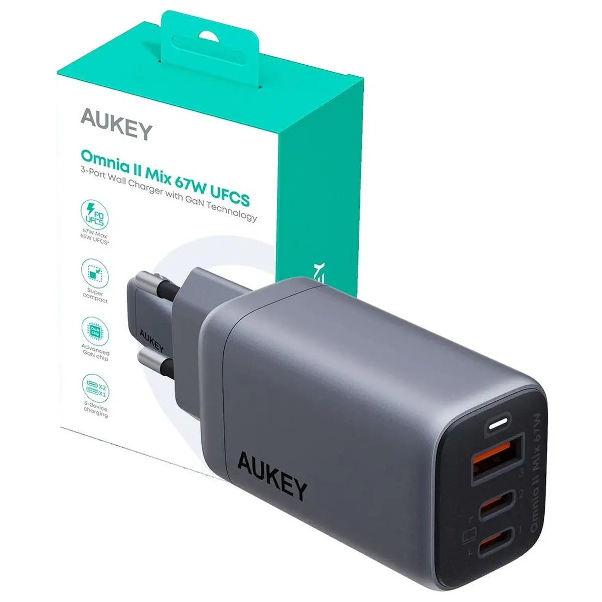 Caricabatterie da Parete Aukey PA-B6U 67 W (1 Unità)