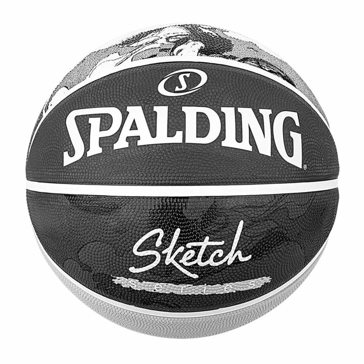 Pallone da Basket Spalding Sketch Dribble Nero Caucciù (Taglia 7)