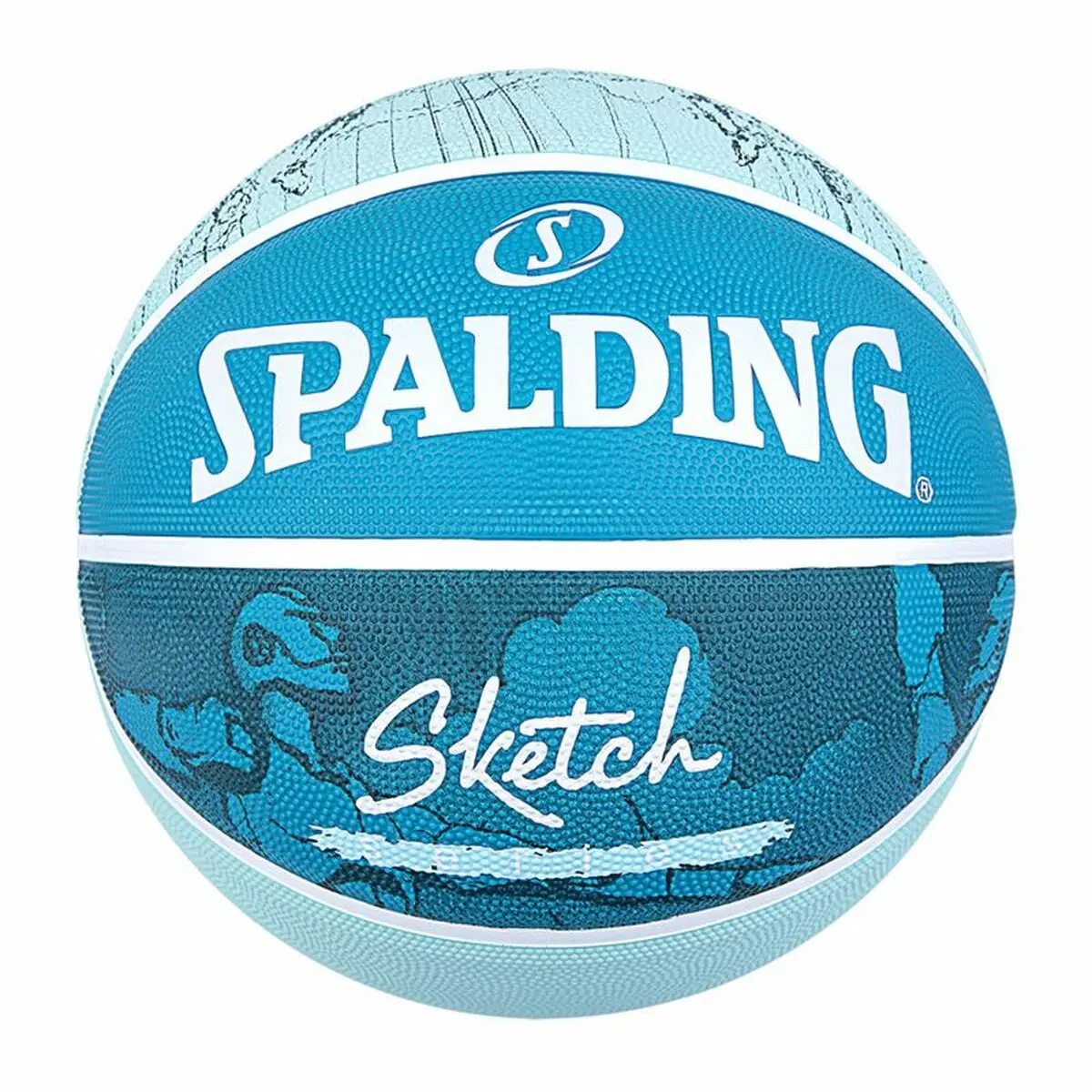 Pallone da Basket Spalding Sketch Dribble Azzurro Caucciù (Taglia 7)