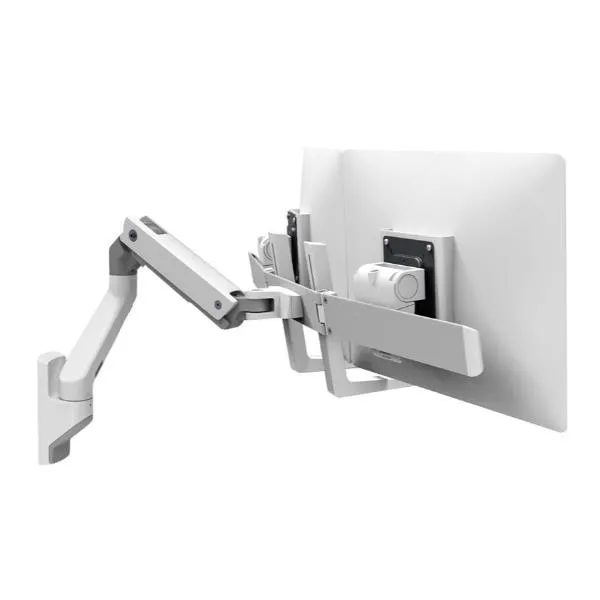 HX WALL DUAL MONITOR ARM, WHITE