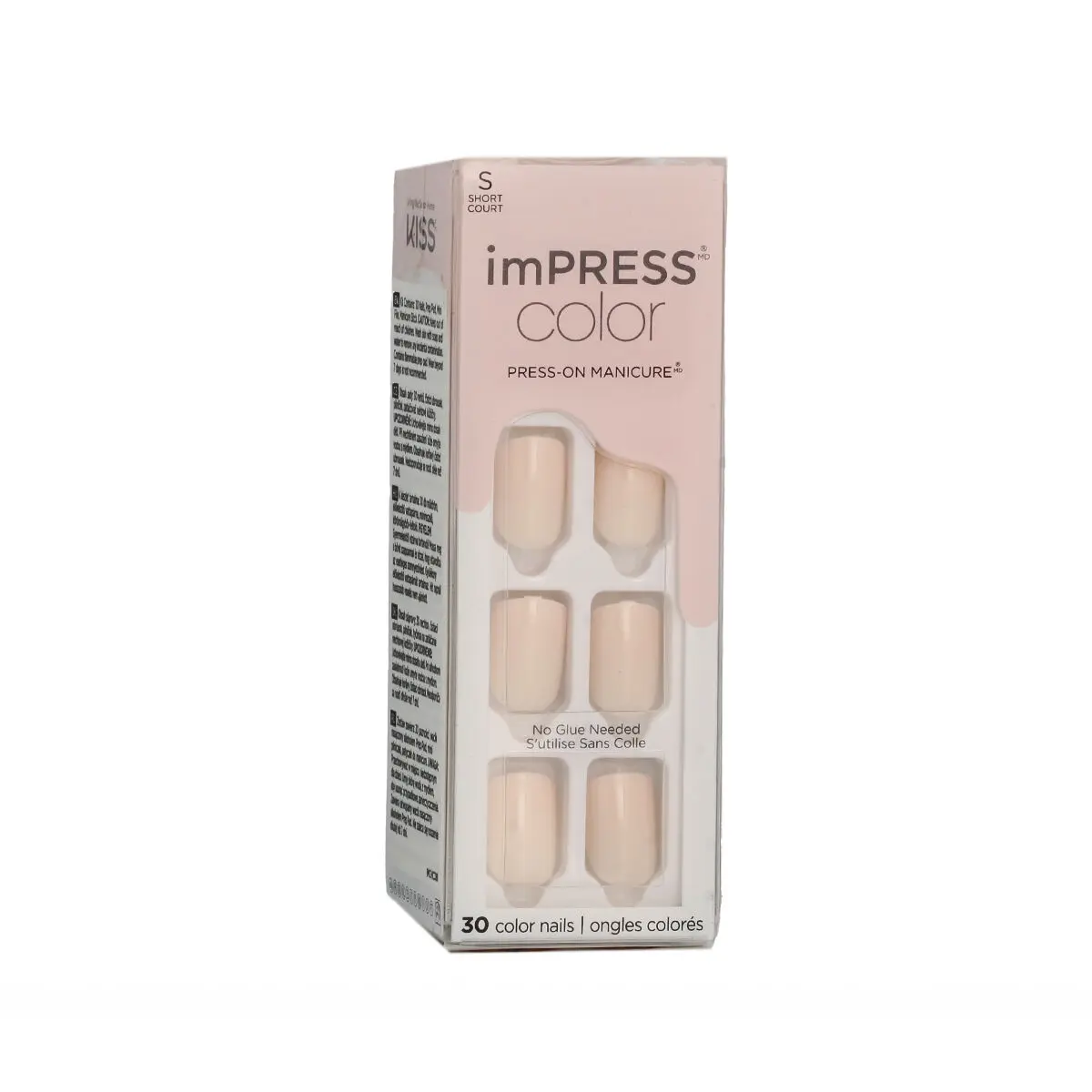 Unghie Finte Kiss imPRESS color Nº 001 Point Pink (30 Unità)