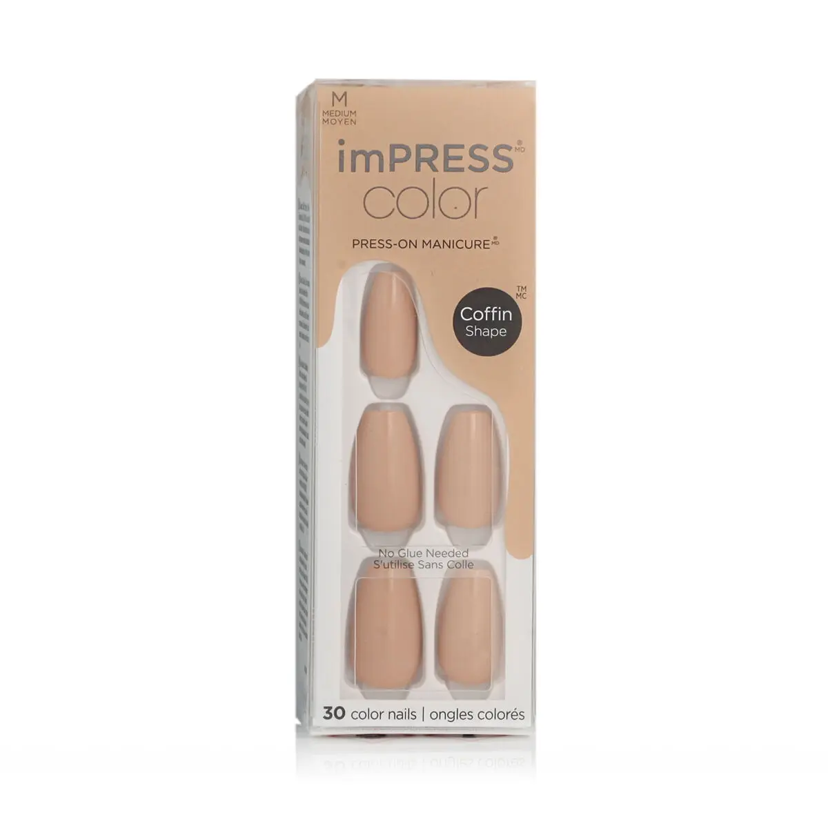 Unghie Finte Kiss imPRESS color Nº 506 Latte (30 Unità)