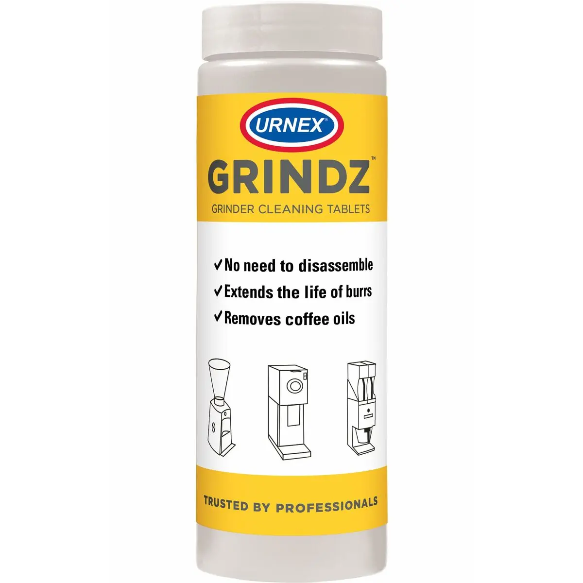 Utensili per la pulizia Urnex Grindz Giallo Bianco