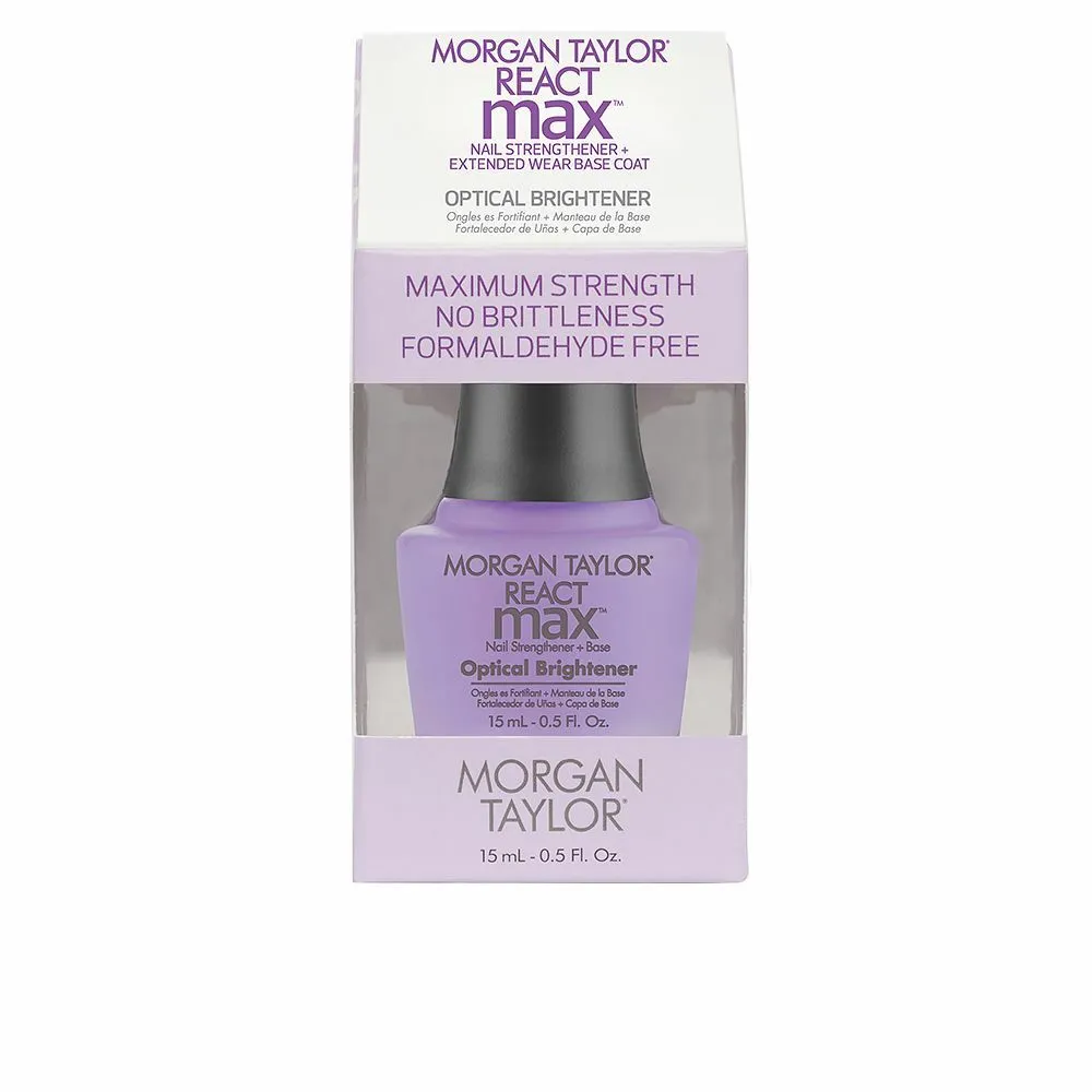 Indurente per Unghie Morgan Taylor React Max Optical Brightener 2 in 1 Strato base (15 ml)